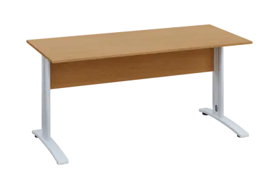 EPK 27 - 16 stůl kancelářský, kovová podnož bílá, deska 25 mm, široký 1600, buk Royal